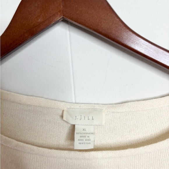 J Jill light tan neutral cream soft 100% cashmere knit sweater tank size XL - Picture 2 of 3